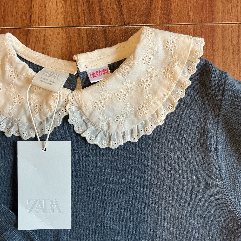 NWT Zara 6Y Embroidered Lace Knit Set - Picture 3 of 6